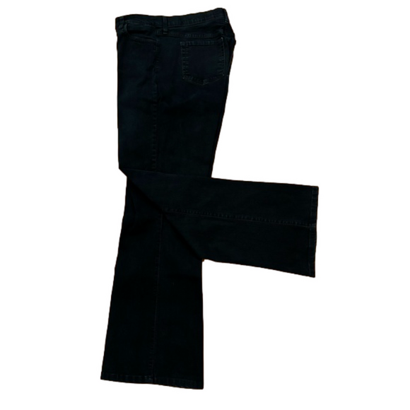NYDJ Pants - Y2K BLACK JEANS BY NYDJ WESTERN COWGIRL DENIM WIDE LEG COTTON BLEND 14